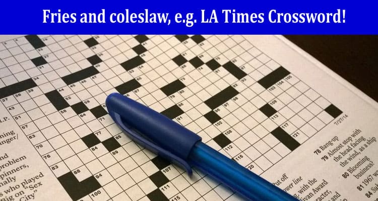 Answer For Fries and coleslaw, e.g. LA Times Crossword!